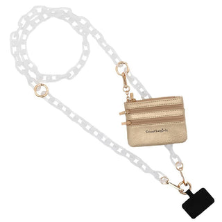 Buy white-chain-with-golden-pouch Clip & Go Crossbody Chain with Pouch