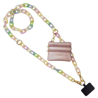 Buy rainbow-pink-pouch Clip & Go Crossbody Chain with Pouch