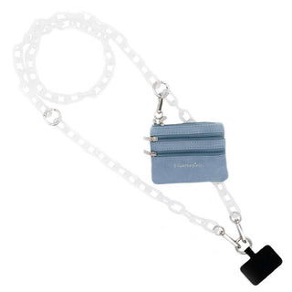 Buy white-chain-with-blue-pouch Clip & Go Crossbody Chain with Pouch