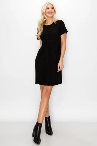 JOH Audrey Suede Round Neck Dress